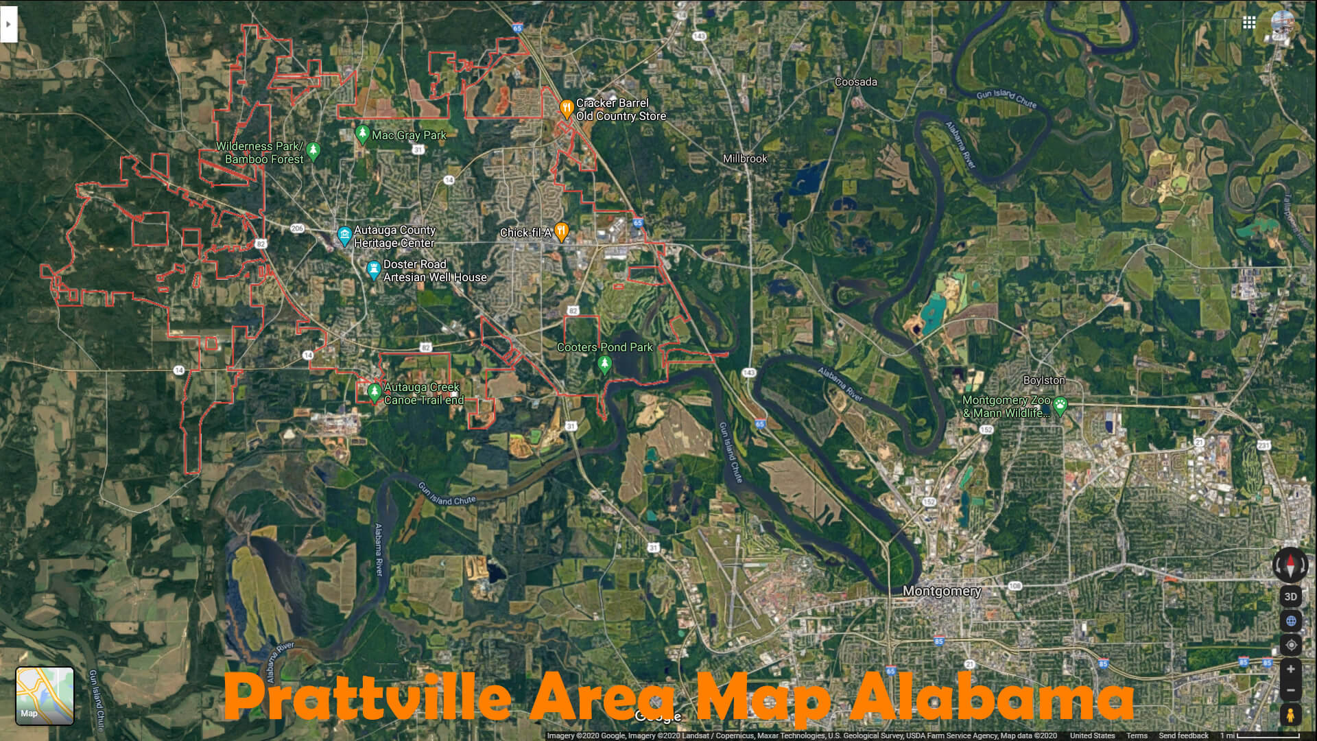 Prattville Zone Carte Alabama